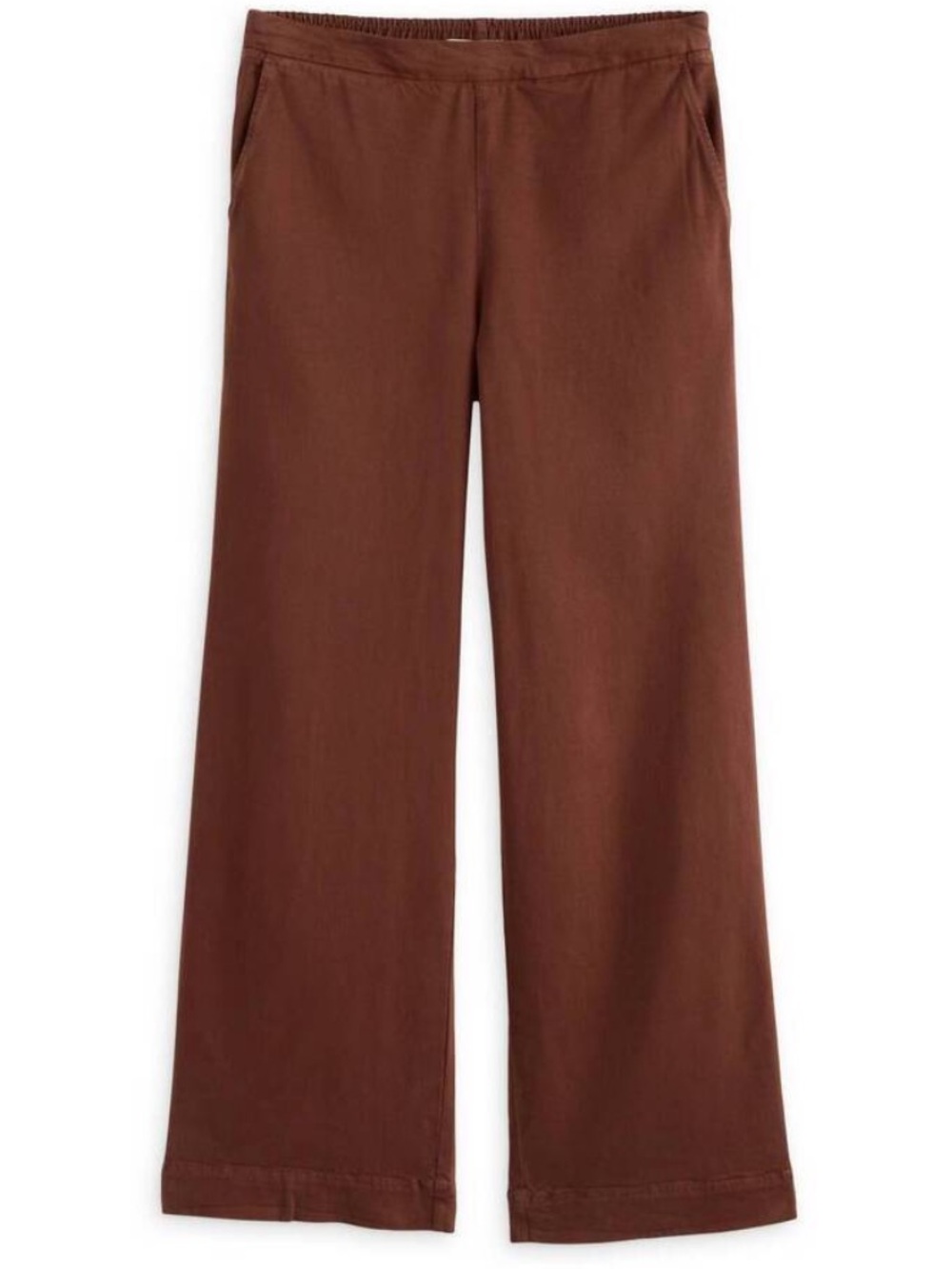 Bella Dahl Catalina Wide-Leg Pull-On Pants in Chestnut Brown
